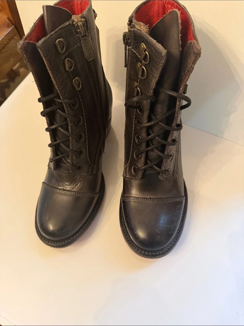 NWT BED STU Black Women 7.5 Judgement boots
